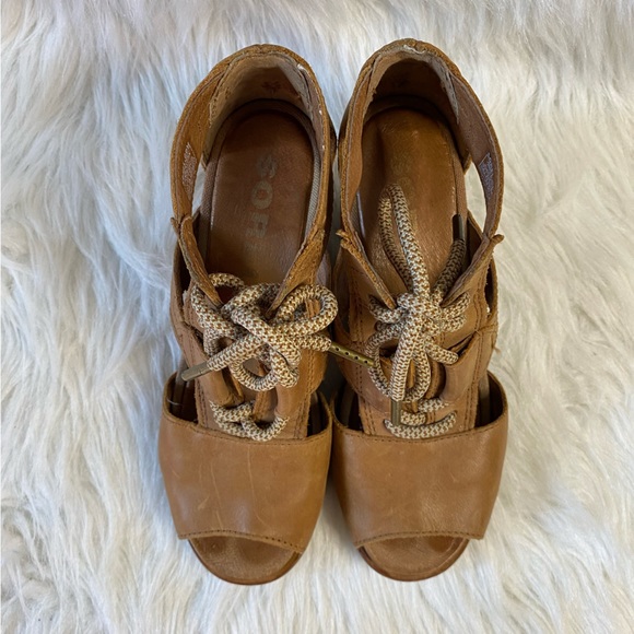 Sorel Joanie II Lace Ankle Wedge Sandals 7.5 - Picture 5 of 9